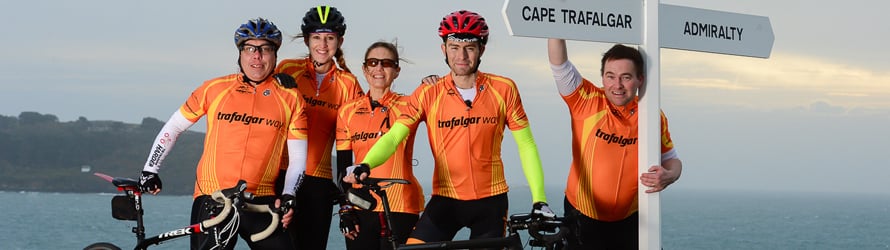Riders preparing to leave Pendennis Point, Falmouth